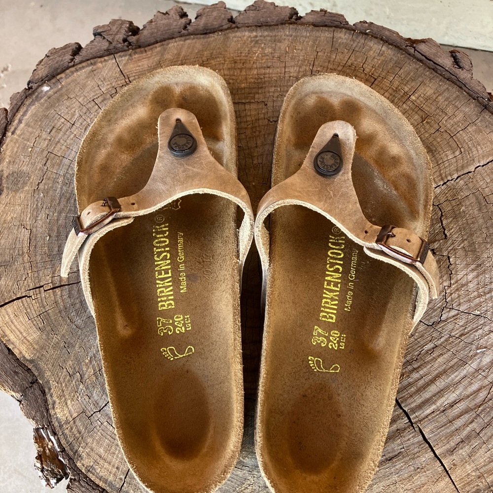 Birkenstock brown/tan leather sandals - ‘Turin’